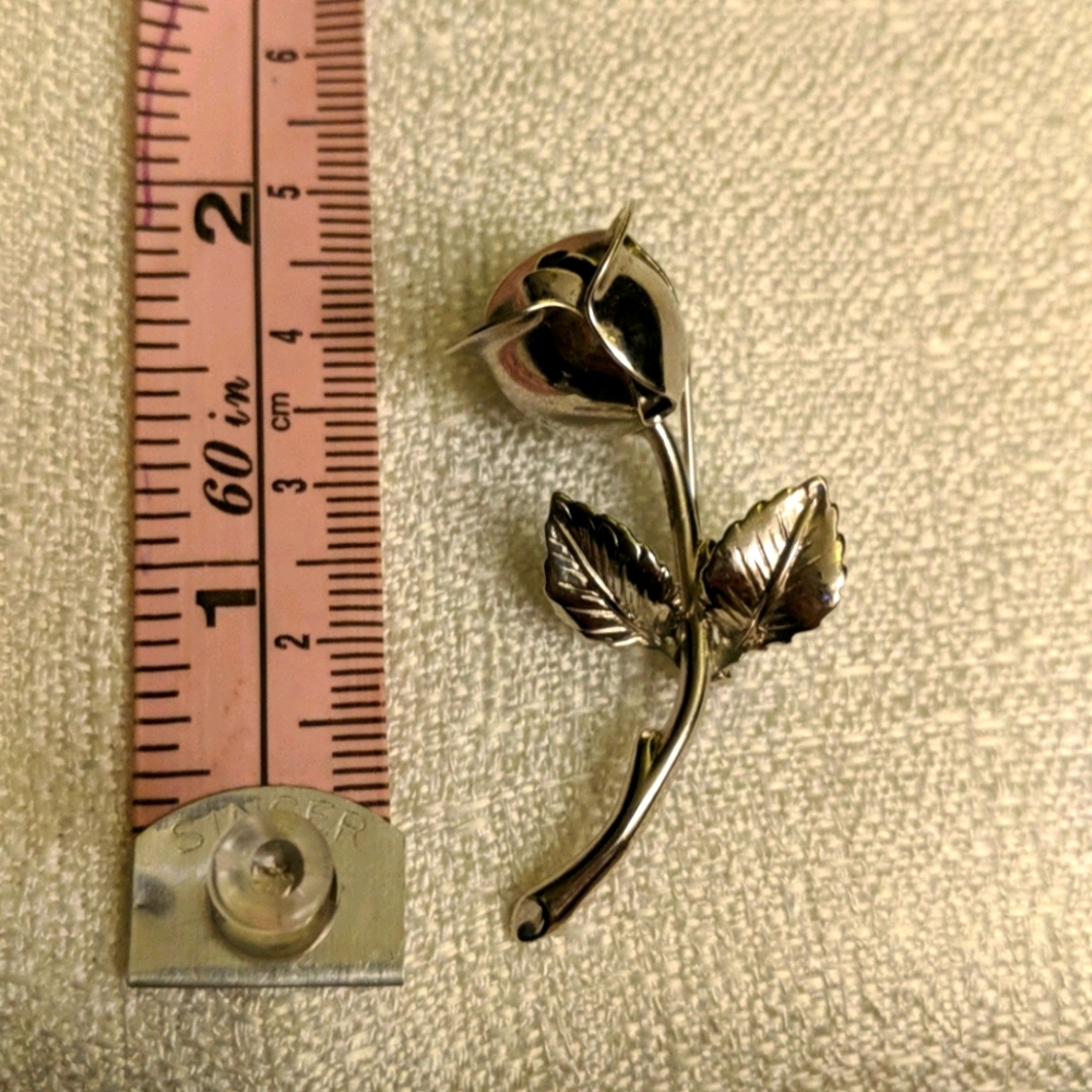 Vintage Monet silve rose brooch